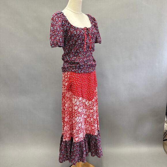 Vintage 70s Fadoosie western peasant style skirt and top set size 7 square dance - Picture 4 of 16